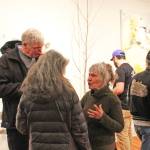 Kaaren Soby, foreground right, chats with attendees at an exhibition reception at the Smithers Art Gallery in 2019. (Thom Barker/The Interior News)