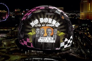 Sphere venue in Las Vegas showcases No Doubt concert dates in May 2026.
