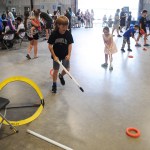 Kids tryout ringette with the Chilliwack Ringette Club during the 153rd annual Chilliwack Fair at Chilliwack Heritage Park on Saturday, Aug. 9, 2025.