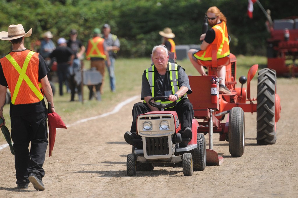Steve Harrison takes part in the tractor pull event during the 153rd annual Chilliwack Fair at Chilliwack Heritage Park on Saturday, Aug. 9, 2025.