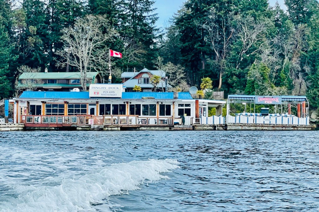 Getting to the Dinghy Dock Pub requires a short boat ride across Nanaimo Harbour from downtown Nanaimo.