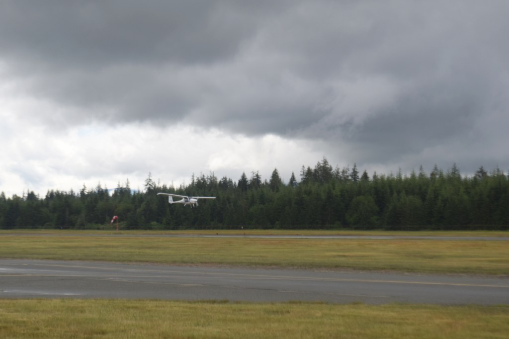 Edwin Clements, 15, is the first person to fly commercially in an electric plane in Canada. He is in Sealand Flight's Pipistrel Velis Electro. The plane took flight on June 14 in Campbell River.
