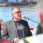 Sysco's Chief Administrative Officer Neil Russell announces the food distribution company's first electric trucks in Canada operating out of Langford on Sept. 5.