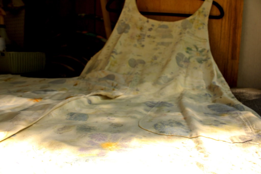 An eco-printed dress made by Carly Stefanowich.