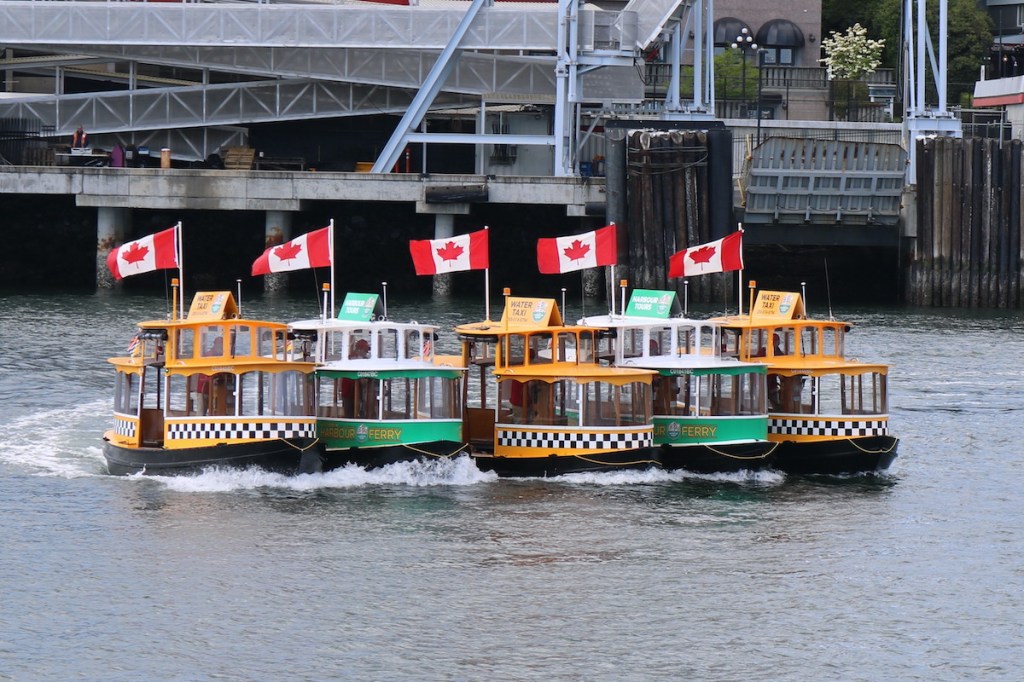 Victoria Harbour Ferry pickle boats perform a synchronized water ballet in the Inner Harbour.