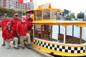The Victoria Harbour Ferry water ballet team – Dave Knowlton, Michael Conde, Stan Huston, Paul Thomas and John Palmer – perform from May through to September.