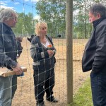 Vernon-Lake Country-Monashee MP Scott Anderson (right) meets with owners of Universal Ostrich in Edgewood following a court decision to uphold a cull of the all the birds on the farm.