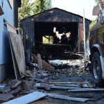 What's left of the garage.