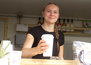 Emma Braun, 17, is keeping Sicamous caffeinated with her new coffee truck Sip & Sol Café located at Bruhn Crossing.