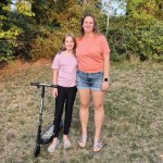 London, with her new-to-her scooter, and Stephanie Shellborn of Salmon Arm.
