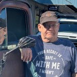 A photo of Wayne Wilson with his  classic truck.