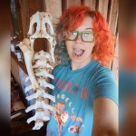 Malakwa artist Isabell Weitman shows off one her bony finds that will eventually get transformed into a unique work of art.