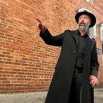 Chris Adams shares some of Victoria&rsquo;s darker tales during a Ghostly Walks tour through downtown. Olivier Laurin/Victoria News