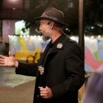 Chris Adams shares some of Victoria’s darker tales during a Ghostly Walks tour through downtown.