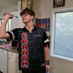 Peyton spends roughly 50 hours each week practicing his dart throwing. Tony Trozzo/Goldstream News Gazette