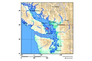 An Earthquakes Canada graphic shows the approximate location of Tuesday's earthquake.