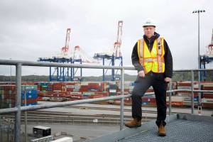 Jason Scherr, PRPA’s Manager of Environmental Sustainability, has spearheaded the shore power project at Fairview Terminal.