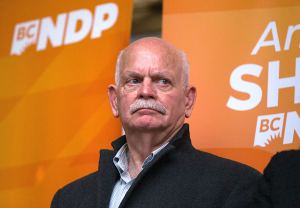 Garry Begg, NDP candidate in the Surrey-Guildford riding, at Dhaliwal Banquet Hall in Surrey on Saturday, Oct. 19, 2024.