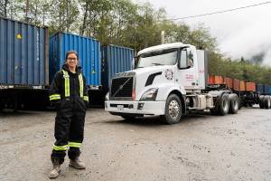 Truck driver Ashley Hughes has been working with Gat Leedm Logistics for the past two years. Female drivers, like Hughes, represent approximately three per cent of all truck drivers in the province according to the BC Trucking Association, but the sector is becoming more diverse.