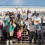 Nadleh Whut’en community members and Macro and Coastal GasLink workers celebrate the new partnership between Nadleh Whut’en and Macro Pipelines