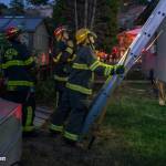 Penticton fire crews responded to an attic fire on Norton Street on Friday night, July 29. (Photo- Mike Biden, Twitter)