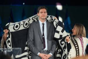 B.C. Premier David Eby, seen here during his swearing-in ceremony when he became the province’s 37th premier on Nov. 18, 2022, plans to announce his new cabinet on Nov. 18. (THE CANADIAN PRESS/Darryl Dyck)
