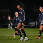 The Vancouver Rise FC&rsquo;s Latifah Abdu (pictured) is celebrating after scoring one of the two goals of the match in the first half. (Vancouver Rise FC/ Submited to Black Press Media)