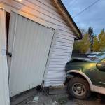 A garage was damaged.