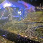 A fence post came dangerously close to killing the driver of a truck Nov. 1. (Alisha Mills photo)