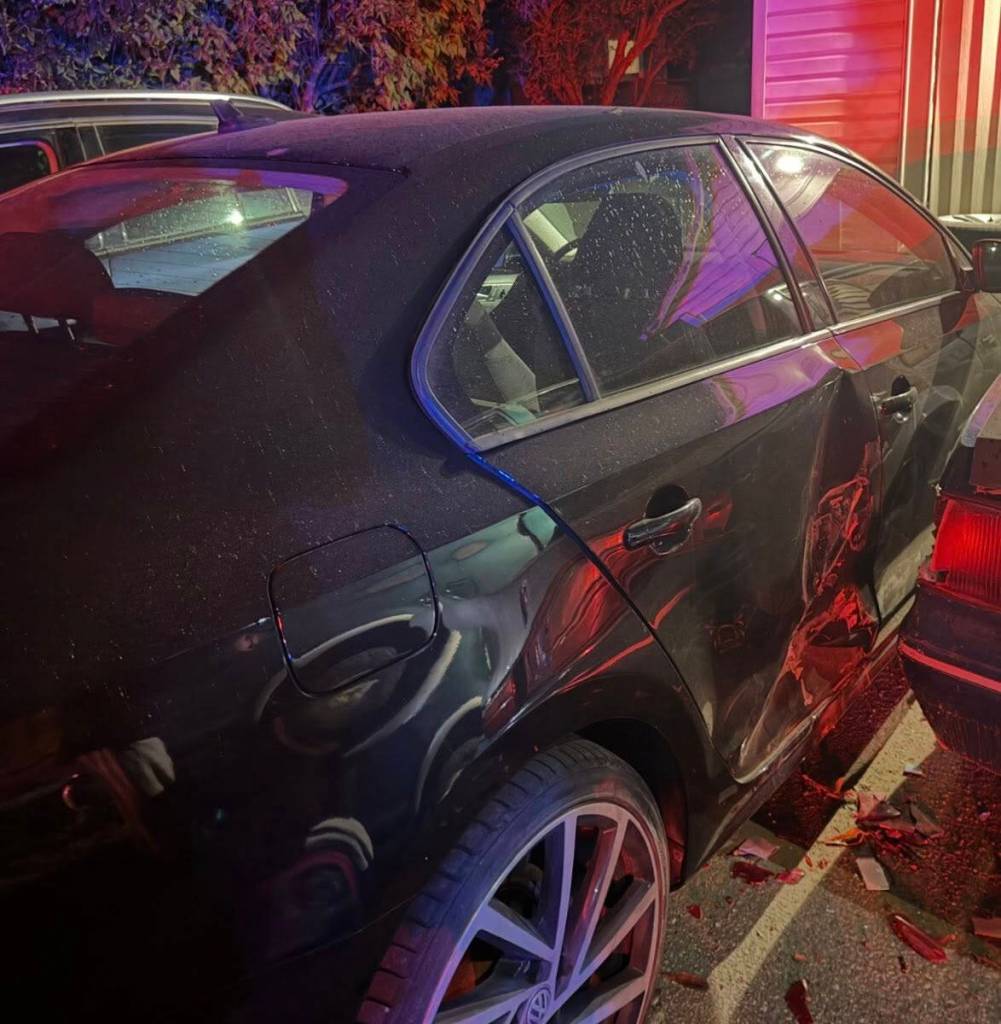 Another parked car was damaged.