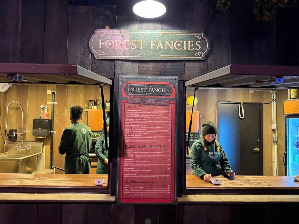 Hot chocolate hut at the new &ldquo;Harry Potter: A Forbidden Forest Experience&rdquo; at Stanley Park in Vancouver on media preview night Thursday, Nov. 6, 2025. (Tom Zillich/Surrey Now-Leader)