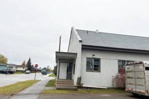 This building at Queen Street and Third Avenue will provide emergency shelter between mid-November 2025 and March 2026. (Marisca Bakker/The Interior News)