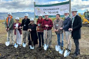 The groundbreaking ceremony for the Okanagan Food Hub facility in Summerland was held on Nov. 7. Organizers are planning to have the facility open in 2026. (John Arendt/Summerland Review)
