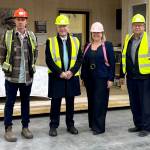 (L-R) Chris Kalesnikoff, energy minister Tim Hodgson, Krystle Seed and Ken Kalesnikoff. (Betsy Kline/Castlegar News)