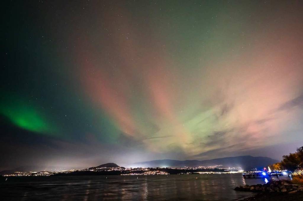 The northern lights could be seen across the Central Okanagan on Tuesday evening, Nov. 11. (Roman Bartos/Contributed)