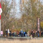 More than 70 people dropped by the Walk to Remember memorial in Derek Doubleday Arboretum for a low-key Remembrance Day. (Dan Ferguson/Langley Advance Times)(Dan Ferguson/Langley Advance Times)