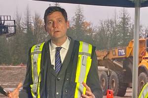 Premier David Eby in Langley on Nov. 13, 2025. Matthew Claxton/Black Press Media