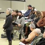Dr. Jodi Preto stood to speak at the town hall-style meeting about the newly opened shelter, saying this is something much needed for the community. (Marisca Bakker/The Interior News)