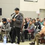 Smithers resident and soup kitchen volunteer Lee Corneau tells Smithers council he thinks the newly opened shelter is a good thing for the community. (Marisca Bakker/The Interior News)