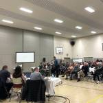 Dr. Wouter Morkel stands to speak at the special open meeting of council on Nov. 17 to oppose the location of the newly opened temporary shelter on Third Ave. (Marisca Bakker/The Interior News)