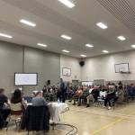 Approximately 100 people showed up to a town hall-style special meeting of Smithers council about the newly opened shelter. About half the people who stood to speak were in favour, while about half were opposed. (Marisca Bakker photo)