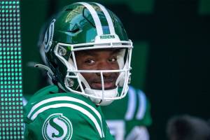 Mouat grad Nelson Lokombo is now a Grey Cup champion. (Saskatchewan Roughriders photo)