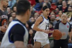 A still image captured from the teaser for Saints and Warriors, a documentary film by Patrick Shannon, focused on the Skidegate Saints and their experience at B.C.&rsquo;s annual All Native Basketball Tournament. saintsandwarriors.com