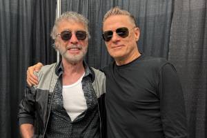 Paul Rodgers, left, and Bryan Adams. During the Rock and Roll Hall of Fame in 2025, Rodgers was unable to attend, but Adams received the award on his behalf. (Photo by Cynthia Rodgers)