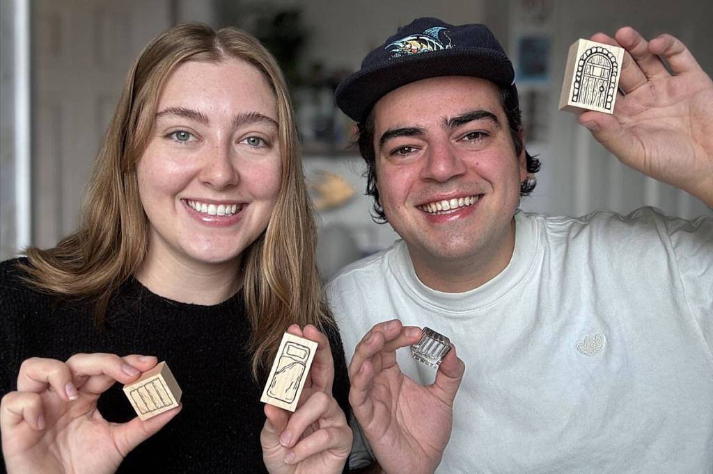 Karoline Moore and Jacob Harris, creators and founders of &lsquo;Tabletop Stamps.&rsquo; (Tabletop Stamps/Contributed to Peace Arch News)