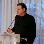 Vancouver Canucks owner Francesco Aquilini speaks ahead of the cheque presentation at Marilena Cafe on Tuesday afternoon. (Tony Trozzo/Victoria News)