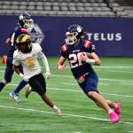 Vernon Panthers quarterback Ayden McDonald (20), provincial AA Player of the Year, will lead his team into its third straight B.C. Senior Varsity AA championship game - and sixth in nine years - Sunday, Nov. 30. (Darren Hove photo)