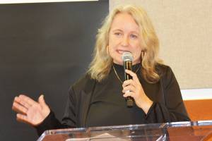 Kidnapping survivor Lenore Rattray spoke about trauma at the Salvation Army Dignity Breakfast. (Neil Corbett/The News)