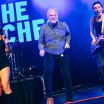 Vernon Mayor Victor Cumming rocks out on stage with The Beaches Nov. 27 at Kal Tire Place. (Steph Montani/SiriusXM)