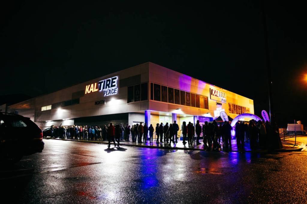 Fans lined up to at Kal Tire Place to see The Beaches free concert Nov. 27 in Vernon. (Steph Montani, SiriusXM Canada)